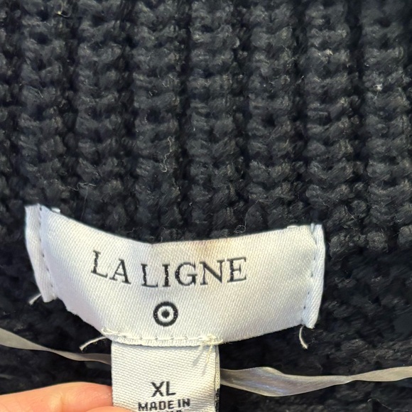 La Ligne x Target Striped Cable Knit 1/4 Zip Sweater - Picture 4 of 4